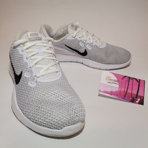 Nike Flex Trainer TR7 WOMENS Sz 7.5 White/Gray/Black Running Training Shoes